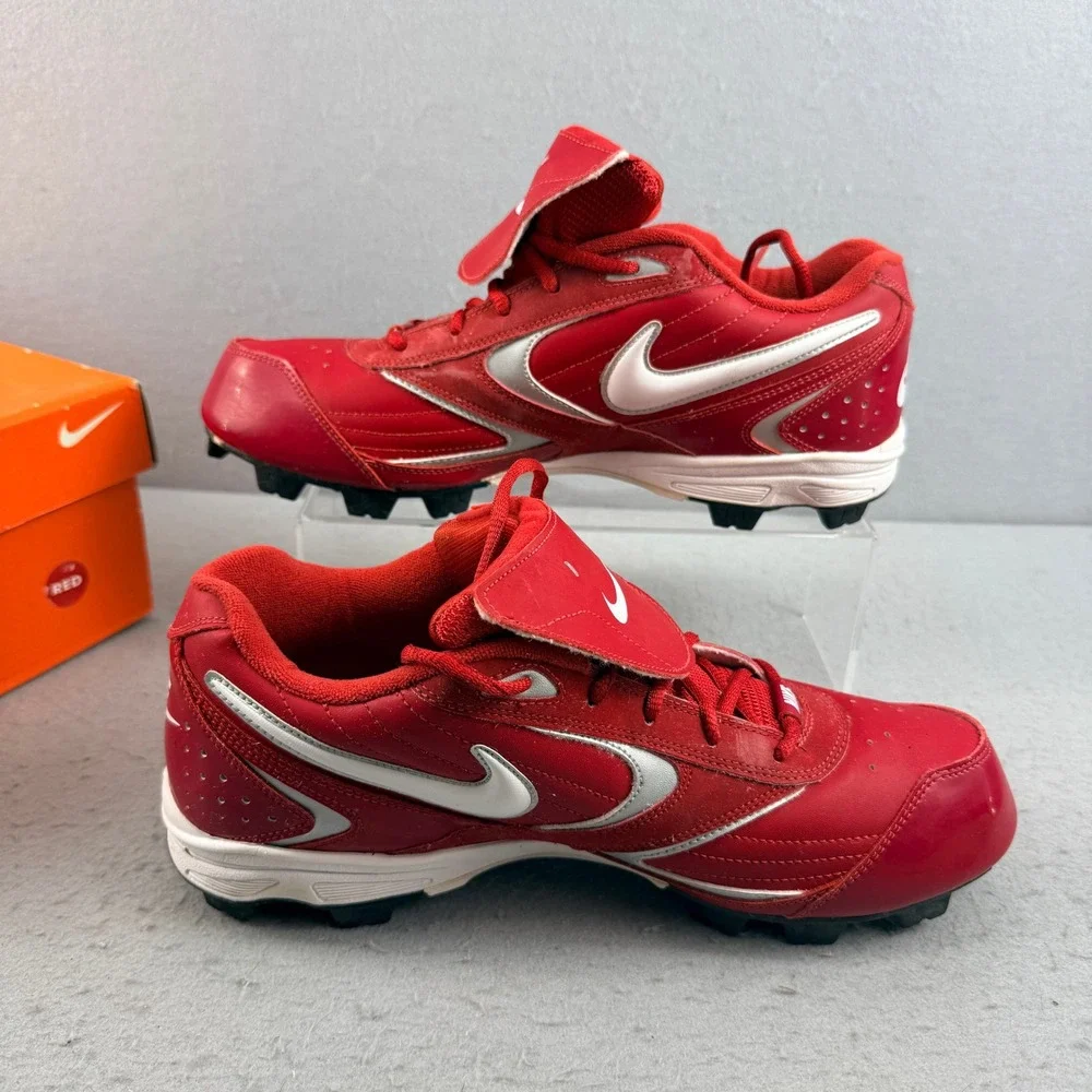 Vintage 2008 Nike Keystone Low Baseball Cleats Men's‎ 11 Red White 317087-611